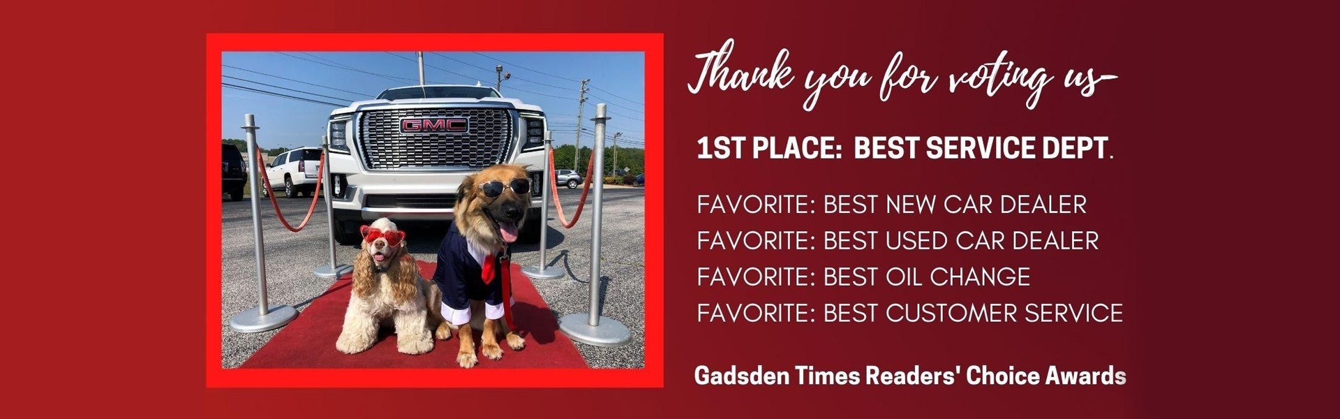 1st place Best Service Dept 